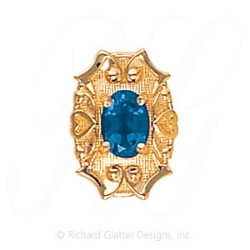 GS455 BT - 14 Karat Gold Blue Topaz Slide 